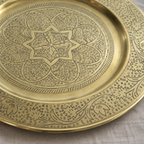 Plateau Alhambra doré avec théière argentée et verres de thé à la menthe
