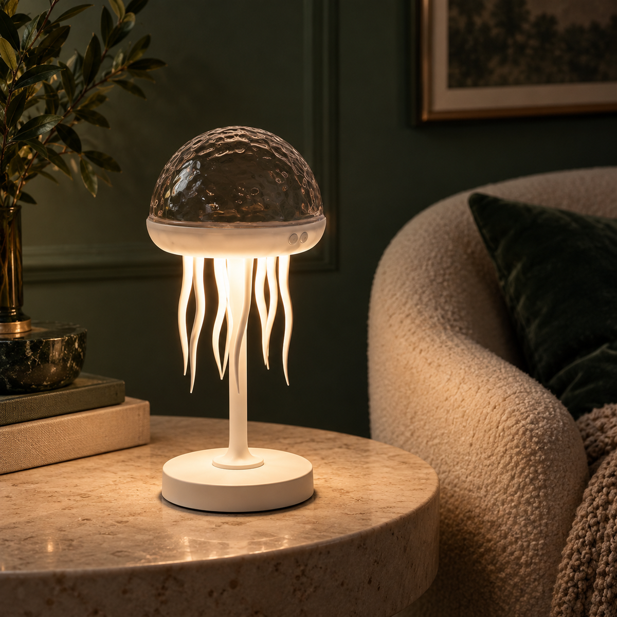 Gros plan dôme texturé Lampe Médusa – qualité et détail
