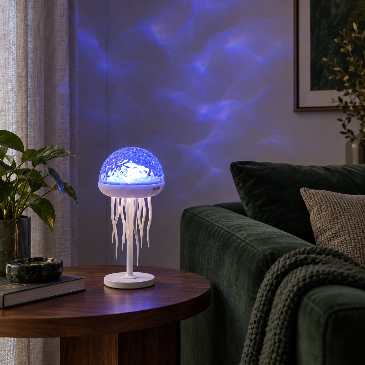 Lampe Médusa mode bleu intense – effet océan profond